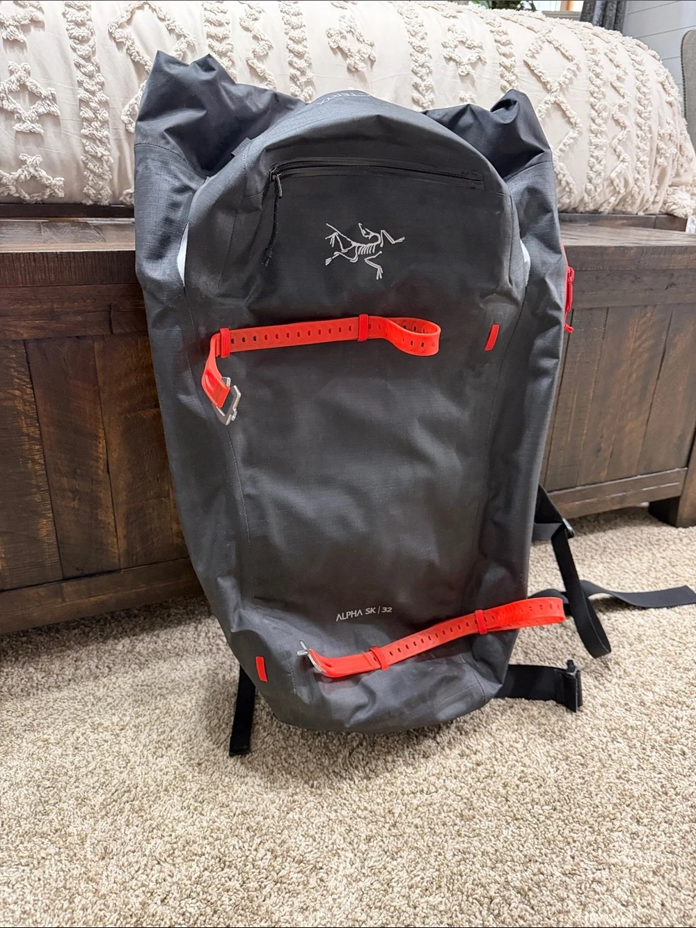 Arc'teryx Alpha SK 32 Red and Black backcountry ski